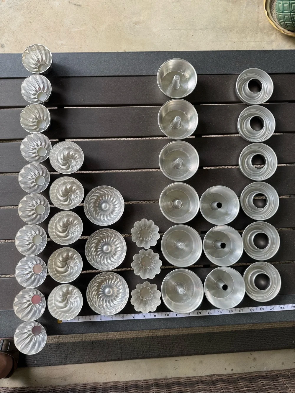 Vintage Aluminum Mini Baking Molds Lot of 36 Bundt Jello Tart Cake Assorted
